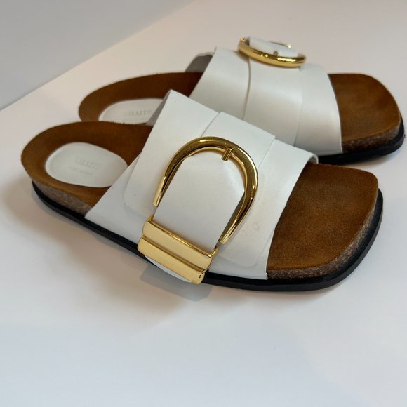 KHAITE Shoes - Khaite Women's Thompson Leather Sandals - White